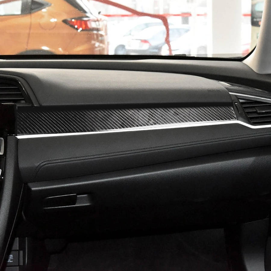 Car Carbon Fiber Central Control Decorative Sticker for Honda Tenth Generation Civic 2016-2019, C...