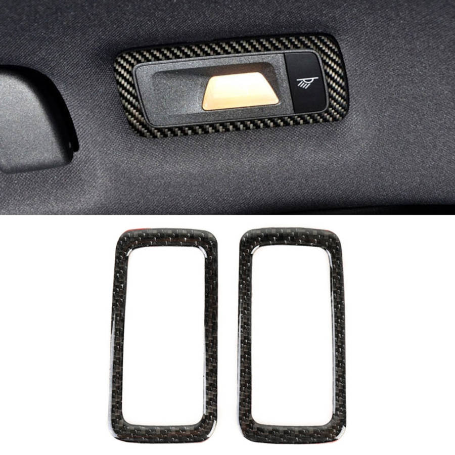 2 PCS Carbon Fiber Car Rear Dome Light Panel Decorative Sticker for Porsche Macan, Rear Dome Light