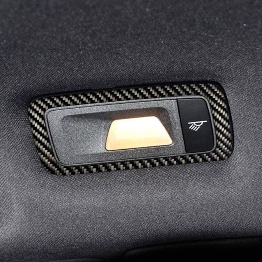 2 PCS Carbon Fiber Car Rear Dome Light Panel Decorative Sticker for Porsche Macan, Rear Dome Light