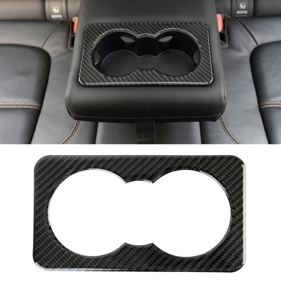 Carbon Fiber Car Rear Water Cup Frame Decorative Sticker for Jaguar F-PACE, Rear Water Cup Frame