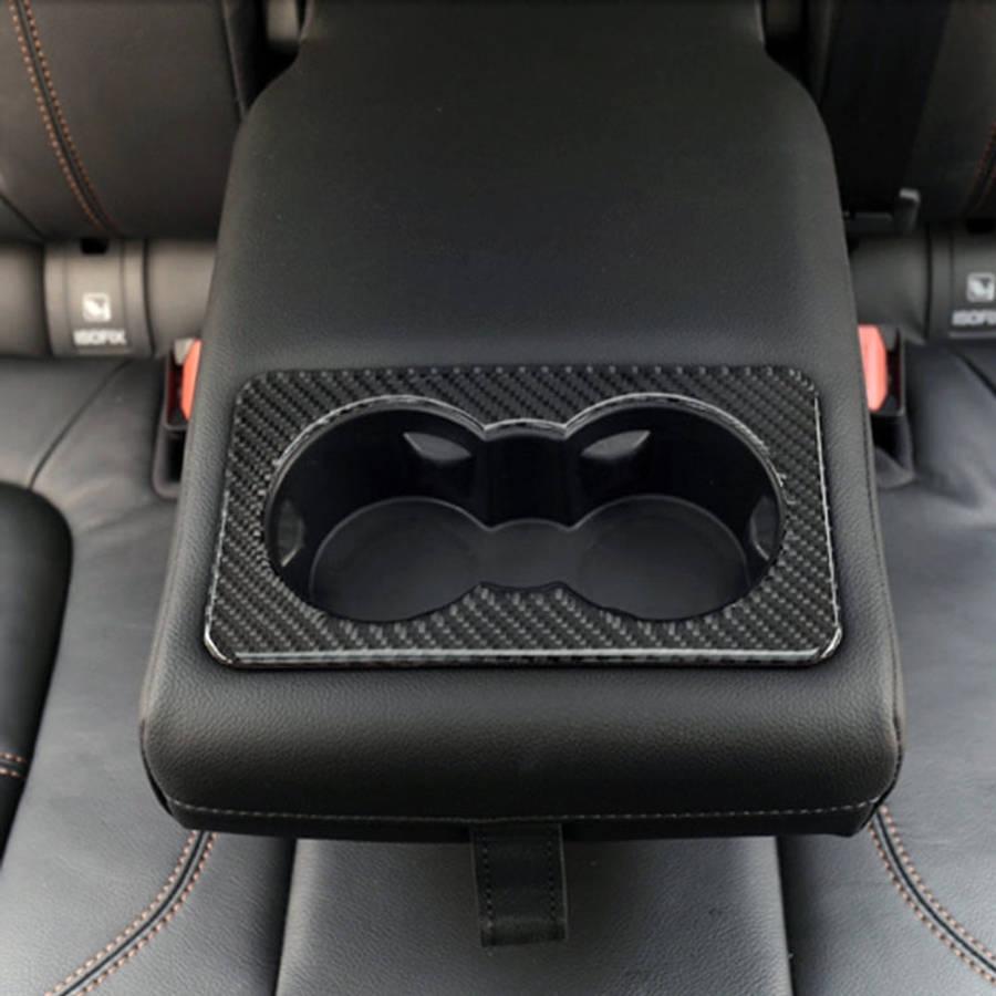Carbon Fiber Car Rear Water Cup Frame Decorative Sticker for Jaguar F-PACE, Rear Water Cup Frame