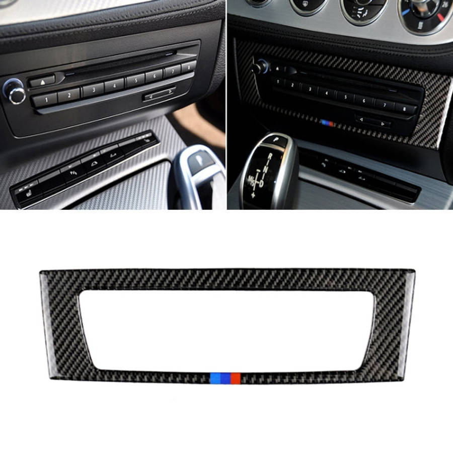 Car Carbon Fiber Central Control CD Panel Three Color Decorative Sticker for BMW Z4 2009-2015, Ce...