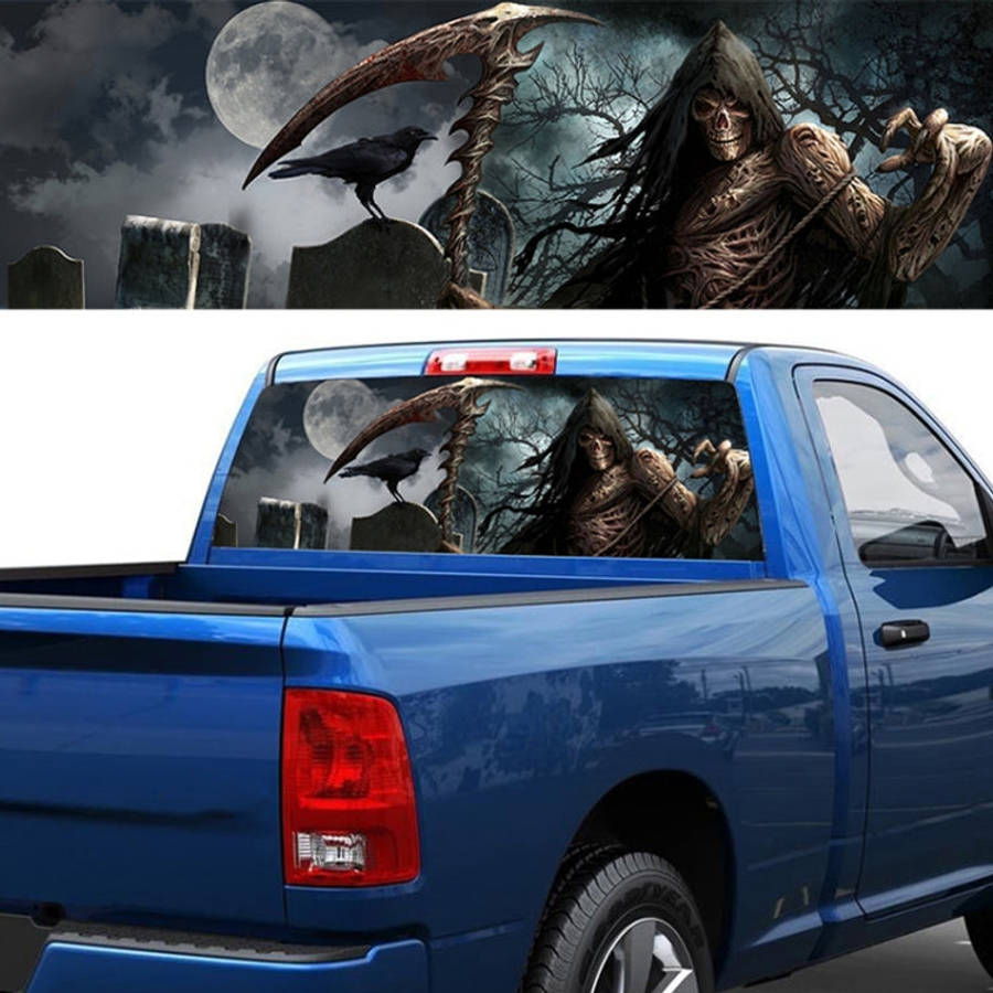 Scythe Death Pattern Horror Series Car Rear Window Decorative Sticker, Size: 168 x 74cm, Size: 16...