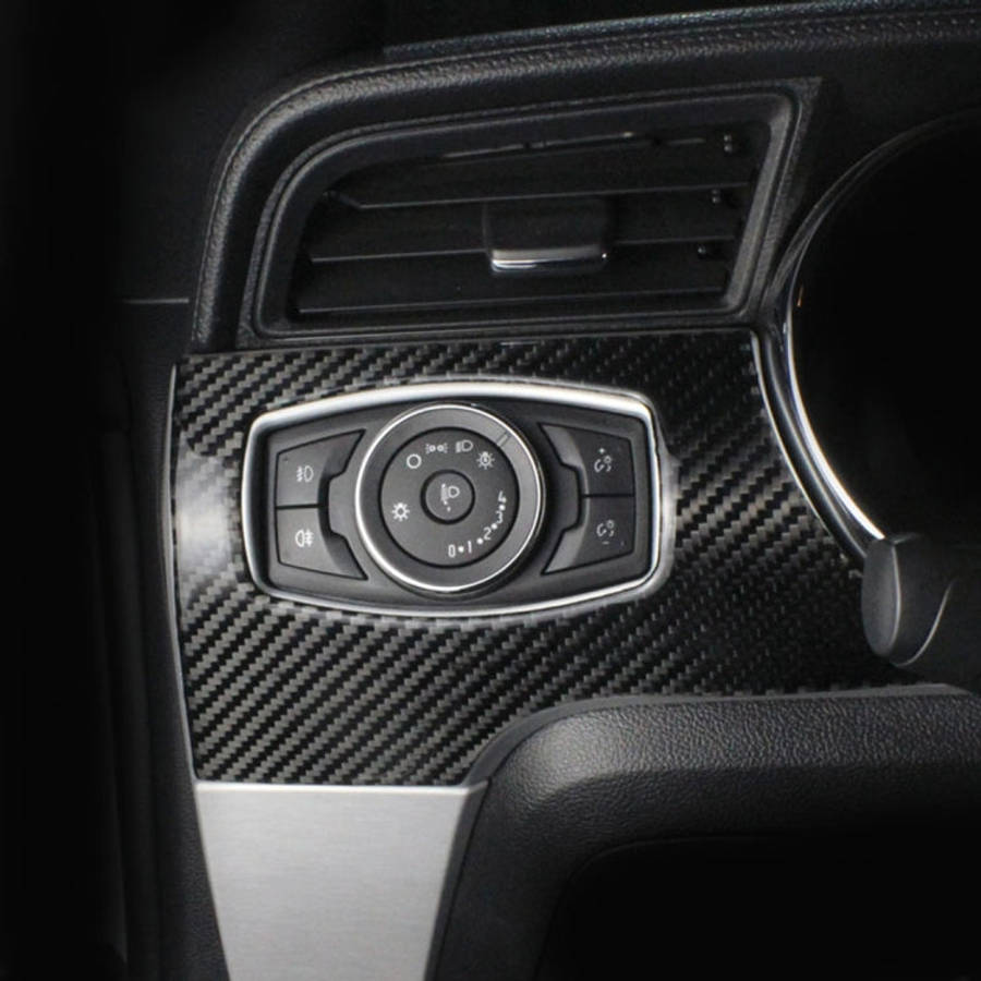 Car Carbon Fiber Headlight Switch Panel Decorative Sticker for Ford Mustang 2015-2020, Headlight ...