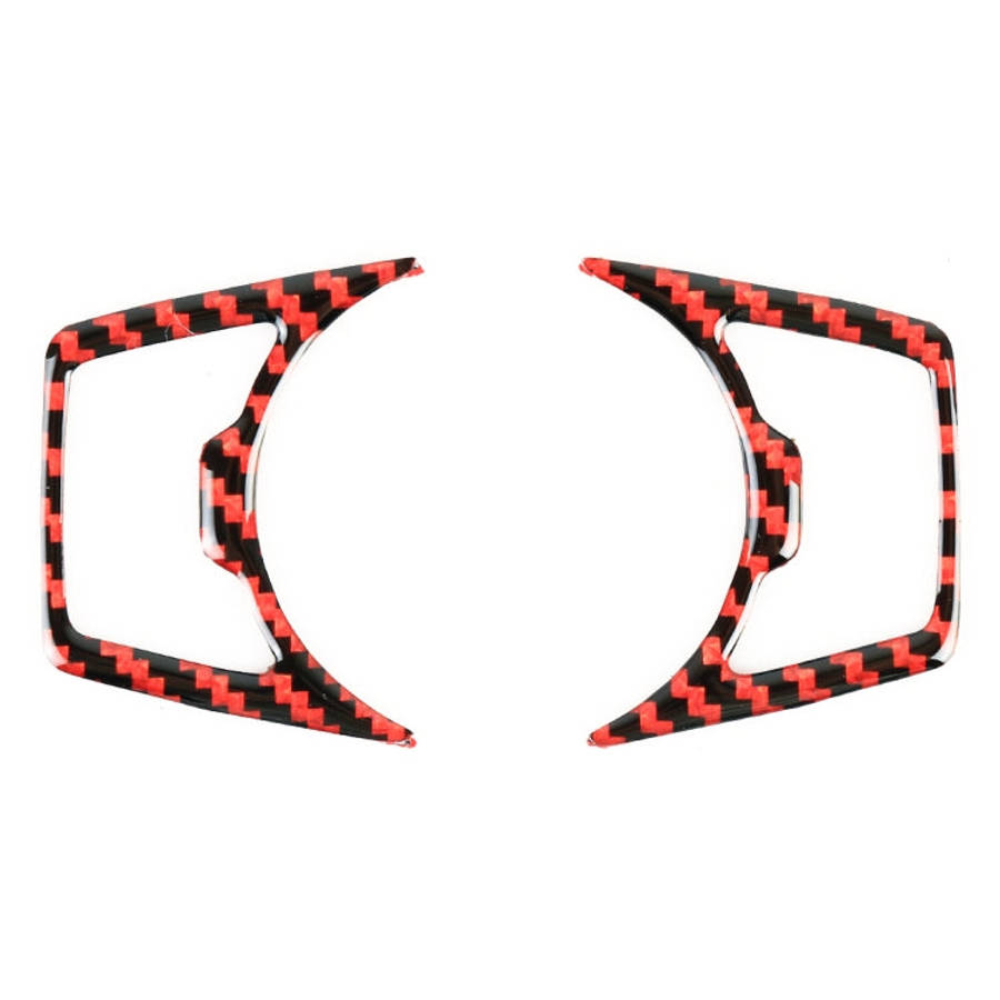 2 in 1 Car Carbon Fiber Headlight Switch Button Frame Decorative Sticker for Ford Mustang 2015-20...