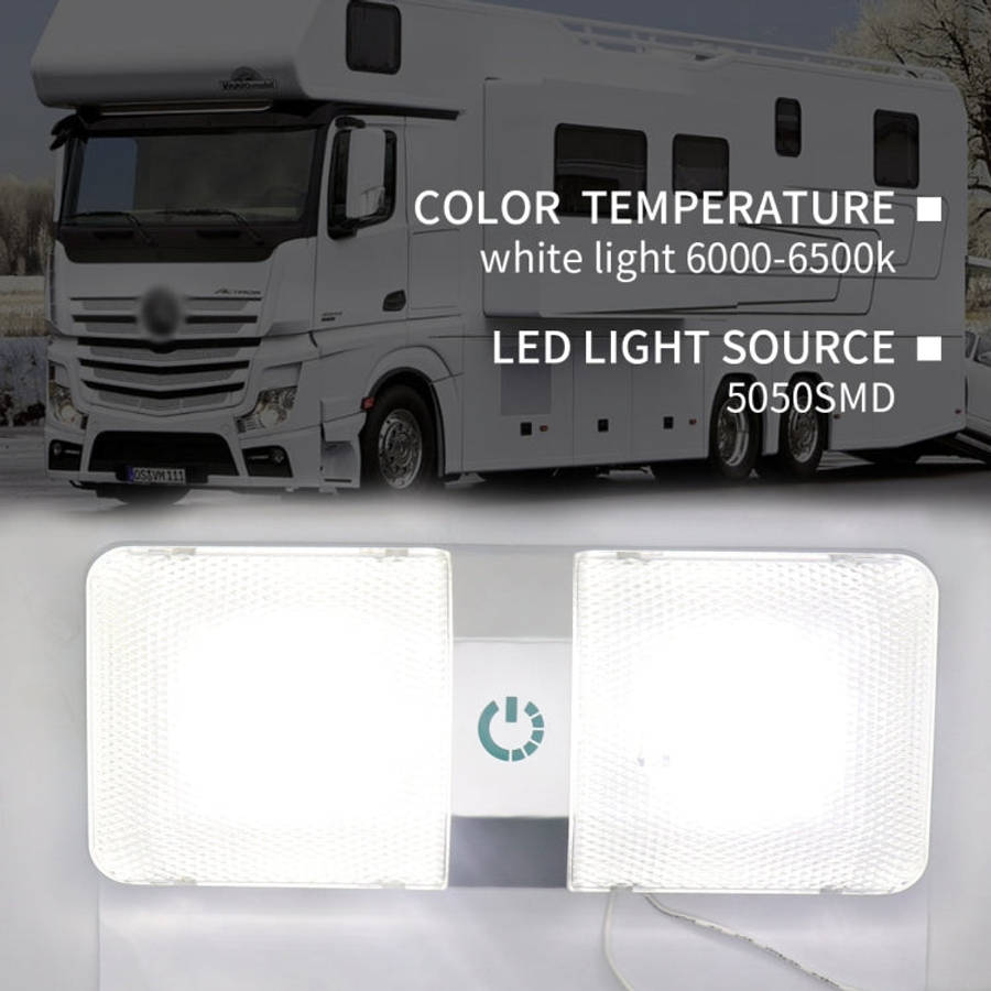 D4376D DC11-18V 6W 6000-6500K IP50 48LEDs SMD-5050 Marine RV Dimmable LED Dome Light Ceiling Lamp...