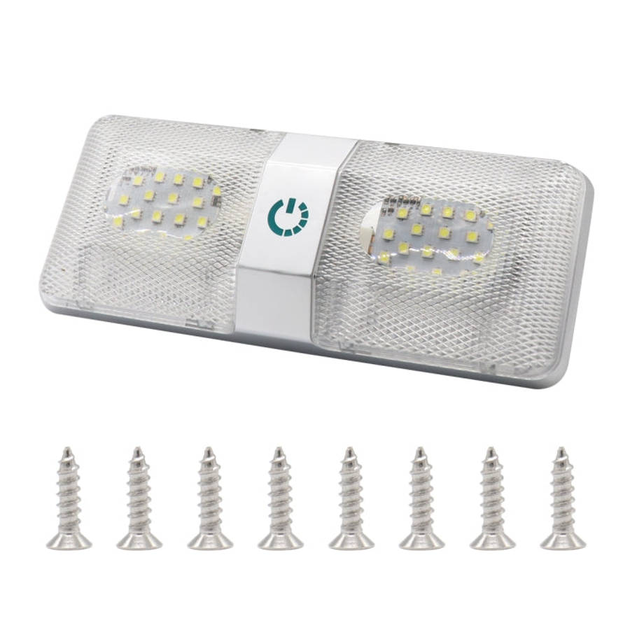 D4376D DC11-18V 6W 6000-6500K IP50 48LEDs SMD-5050 Marine RV Dimmable LED Dome Light Ceiling Lamp...