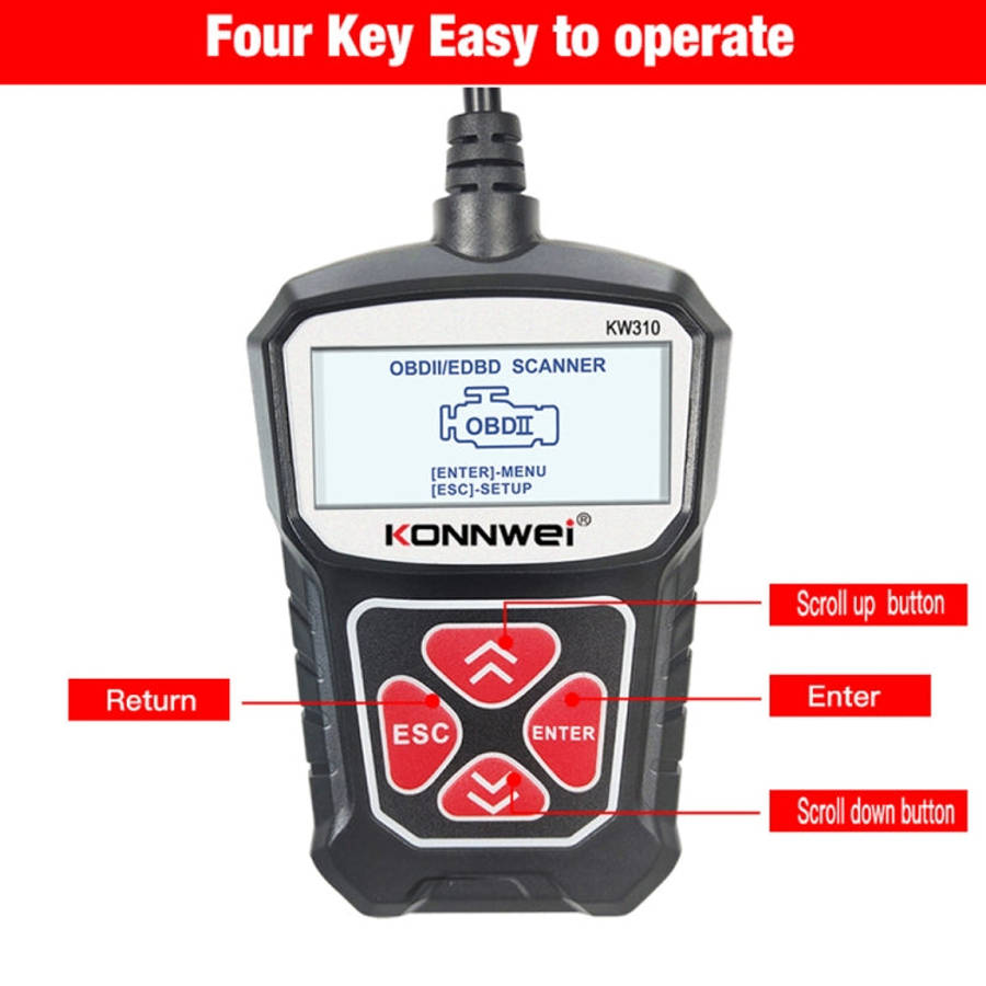 KONNWEI KW310 OBD Car Fault Detector Code Reader ELM327 OBD2 Scanner Diagnostic Tool, KW310