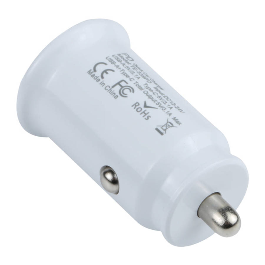 TE-339PD 3.1A PD USB-C / Type-C + USB Interface Mini Fast Charging Car Charger