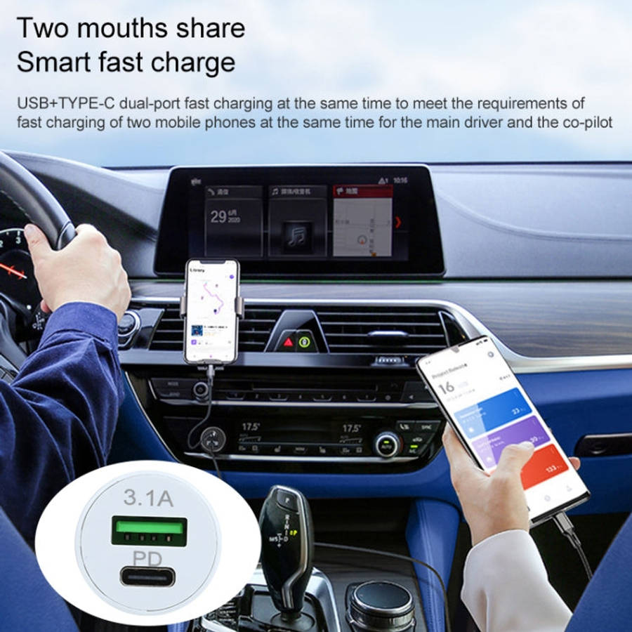 TE-339PD 3.1A PD USB-C / Type-C + USB Interface Mini Fast Charging Car Charger