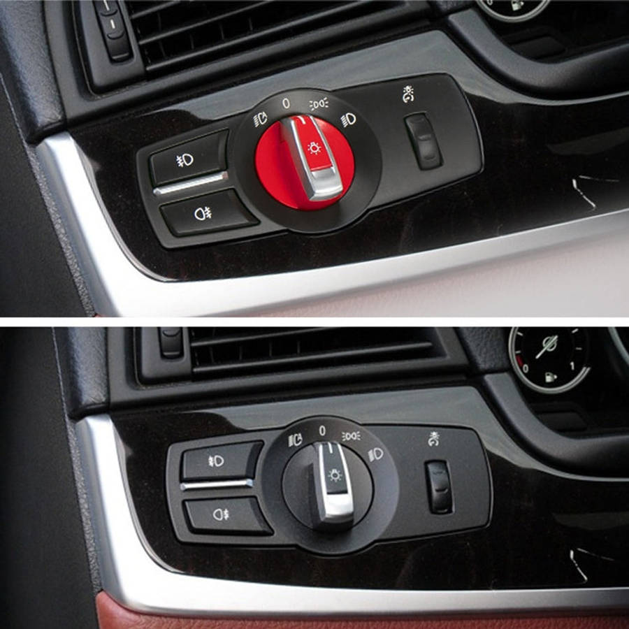 Car Headlight  Switch Button Knob for BMW 5 Series 2010-2017, Left Driving, Headlight Switch (Bla...
