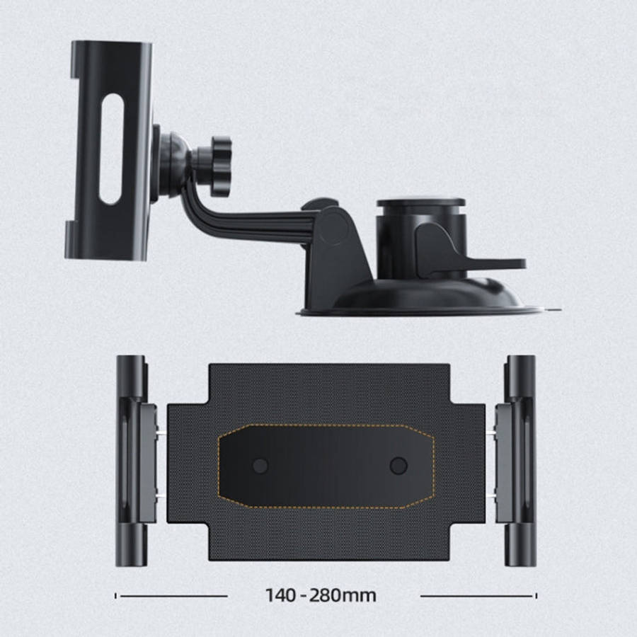 Car Dashboard Tablet Holder PU Suction Cup Windshield Bracket + Tray, PU Suction Cup + Tray
