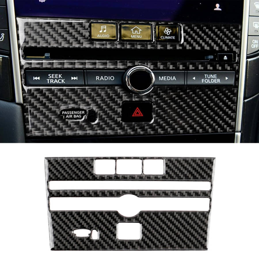 Car Carbon Fiber CD  Console Panel Decorative Sticker for Infiniti Q50 / Q60 2014-2020, CD Consol...