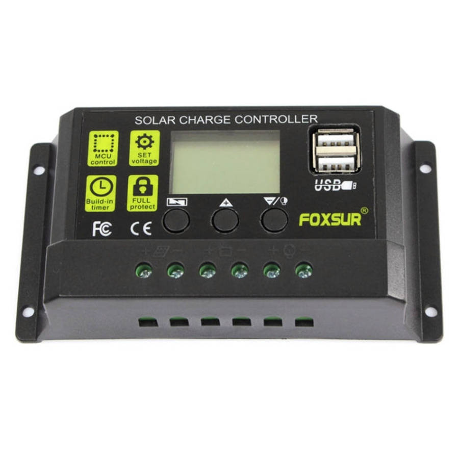 FOXSUR 10A Solar Charge Controller 12V / 24V Automatic Identification Controller, 10A