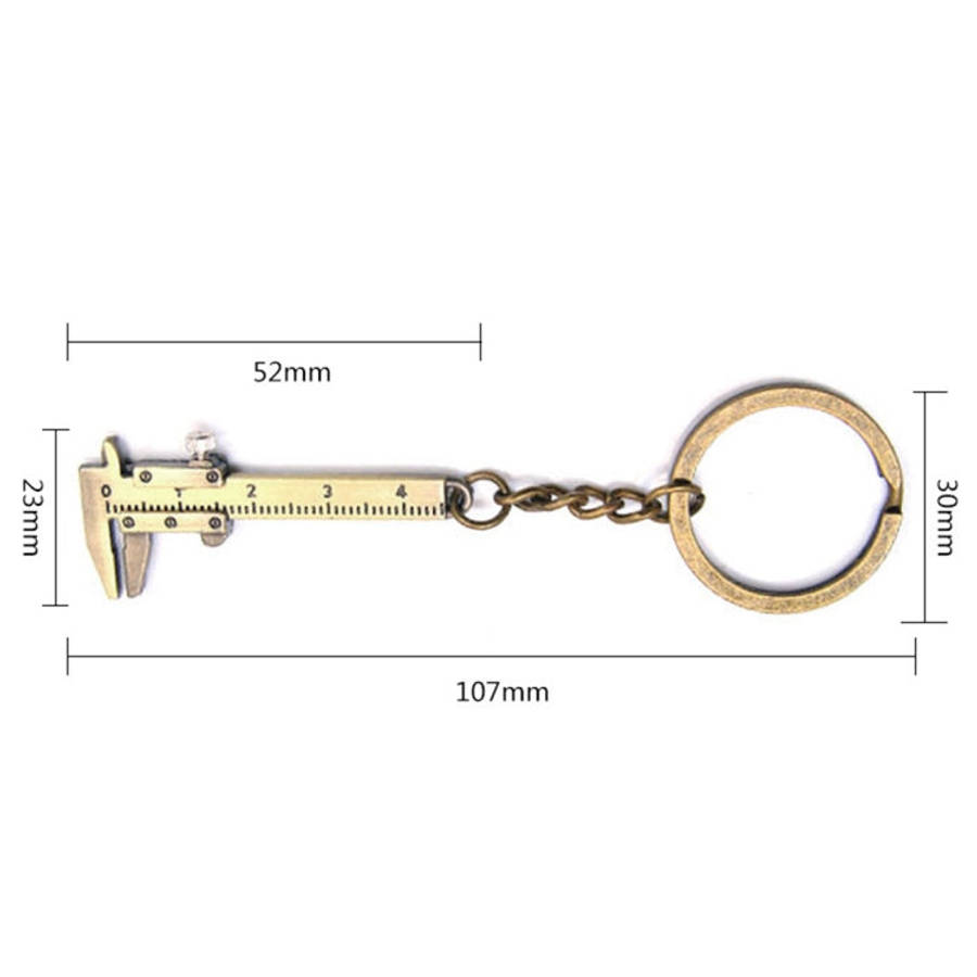 5 PCS Mini Vernier Caliper Keychain Key Rings, Vernier Shape(Bronze), Vernier Shape(Silver)