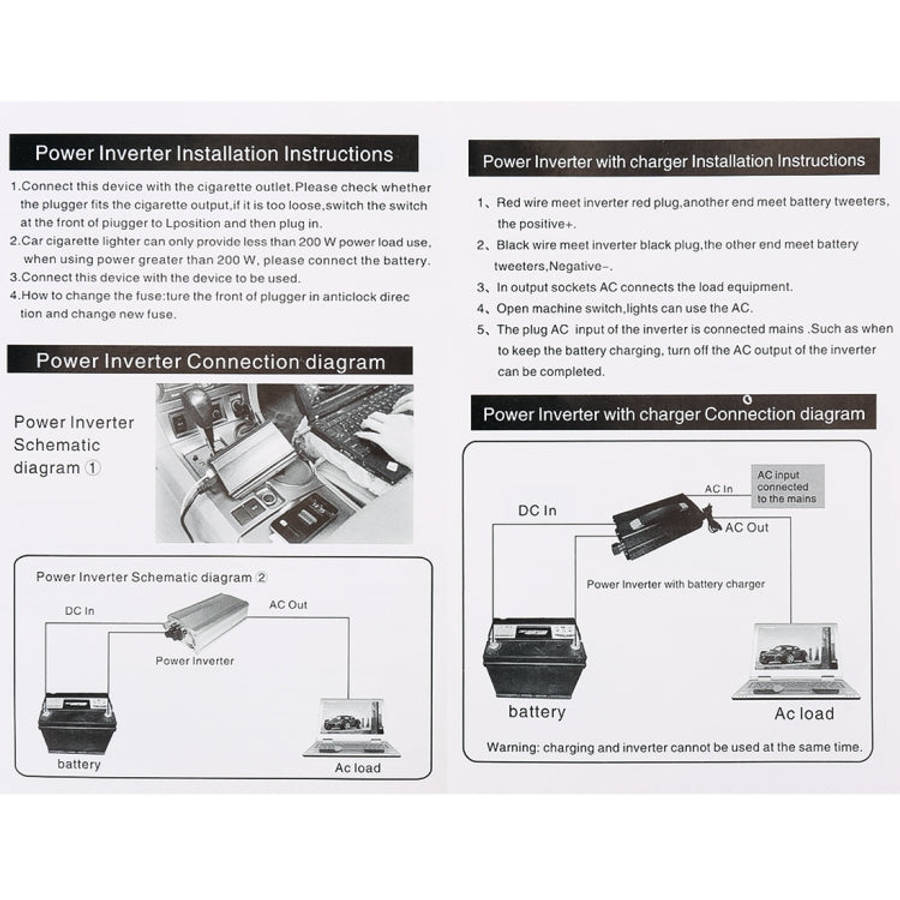 3000W DC 24V to AC 220V Car Multi-functional Sine Wave Power Inverter, Random Color Delivery, 300...