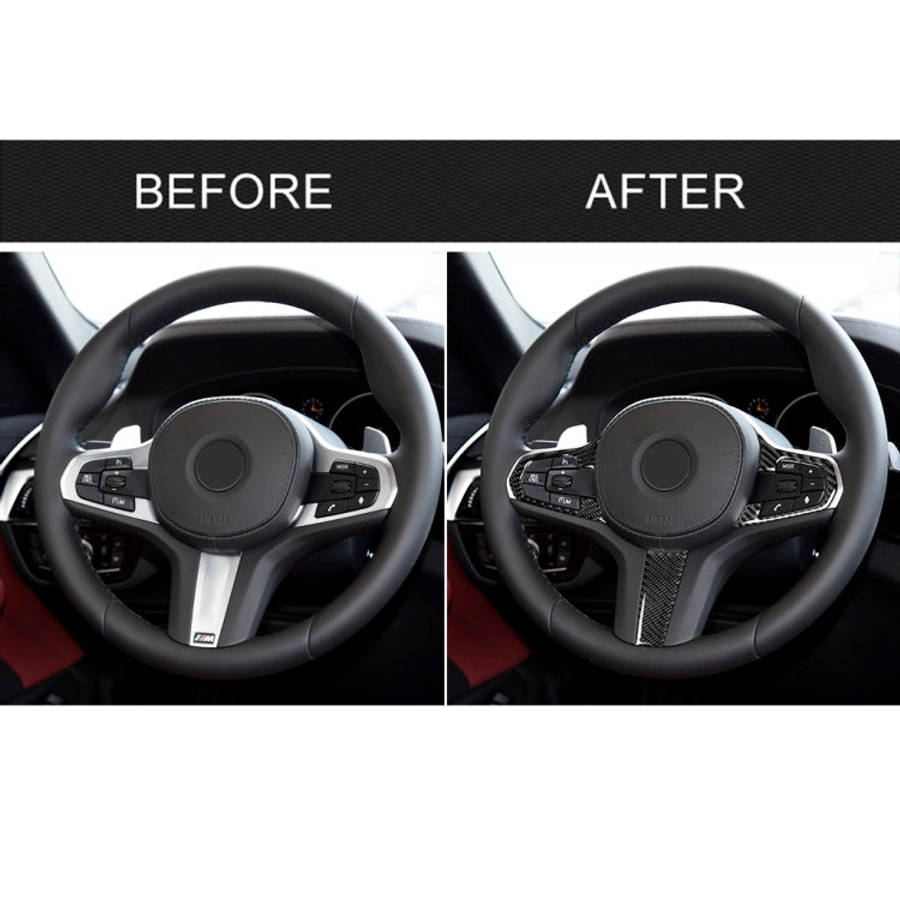 3 in 1 Car Carbon Fiber Solid Color Steering Wheel Button Decorative Sticker for BMW 5 Series G30...
