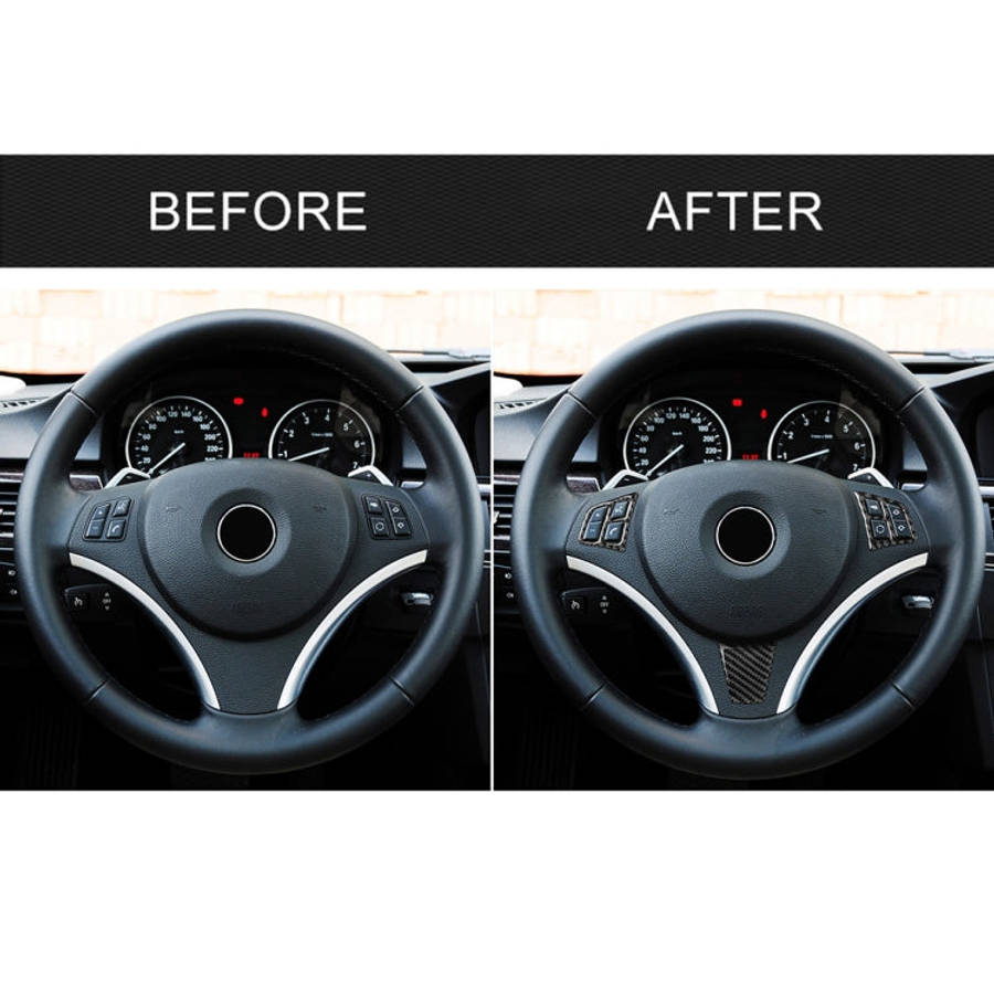 3 in 1 Car Carbon Fiber Solid Color Steering Wheel Button Decorative Sticker for BMW 3 Series E90...