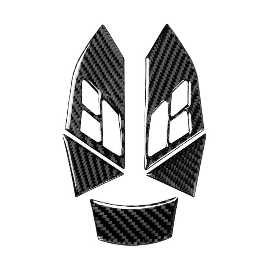 5 in 1 Car Carbon Fiber Solid Color Steering Wheel Button Decorative Sticker for BMW 5 Series E60...