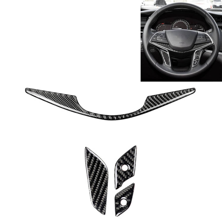 4 in 1 Car Carbon Fiber Steering Wheel Button Decorative Sticker for Cadillac xt5 2016-2017, Left...