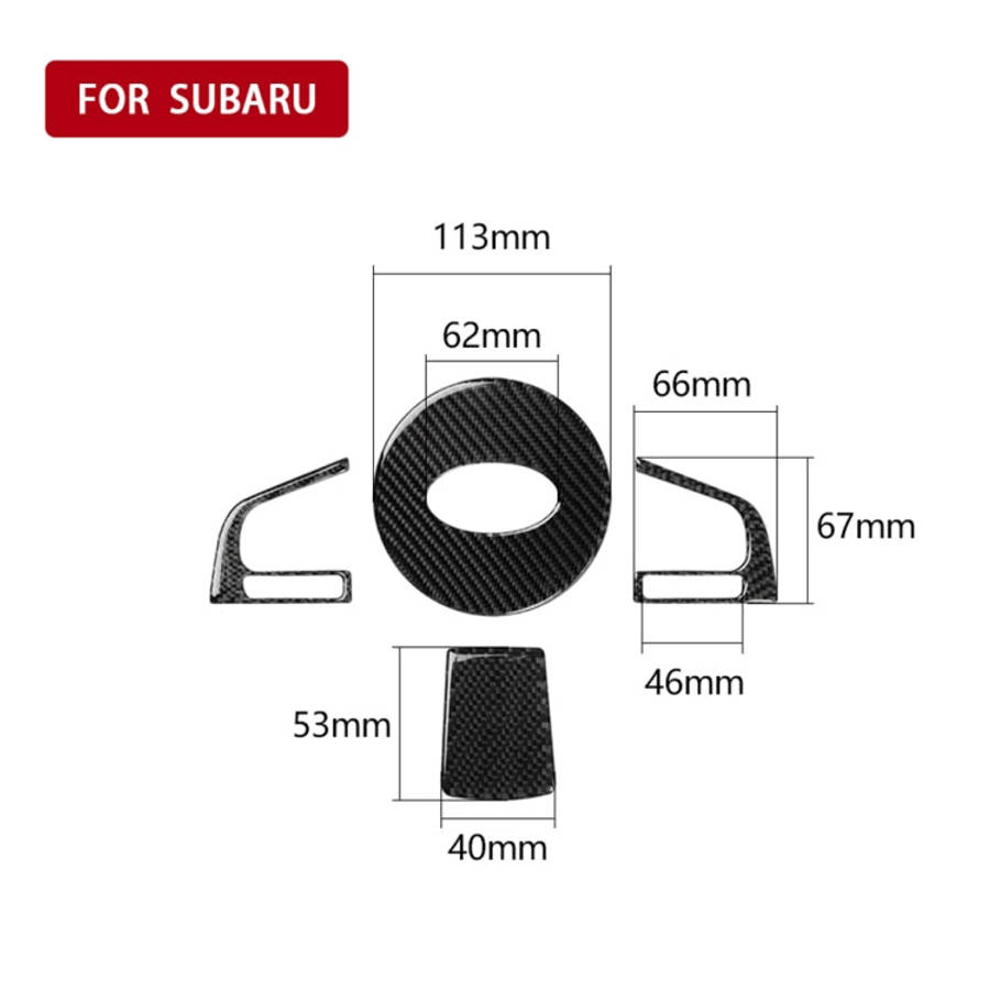 4 in 1 Car Carbon Fiber Solid Color Steering Wheel Button Decorative Sticker for Subaru Forester ...