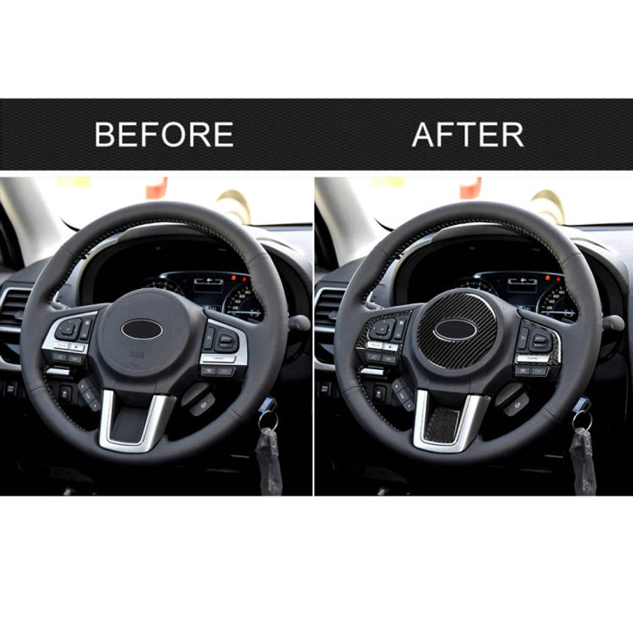 4 in 1 Car Carbon Fiber Solid Color Steering Wheel Button Decorative Sticker for Subaru Forester ...