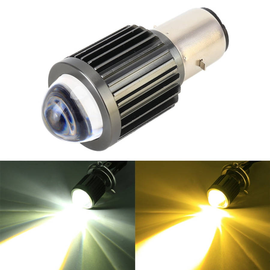 BA20D DC12-80V / 10W / 6000K / 3000K / 800LM Bicolor Motorcycle Headlights with Projector Lens, B...