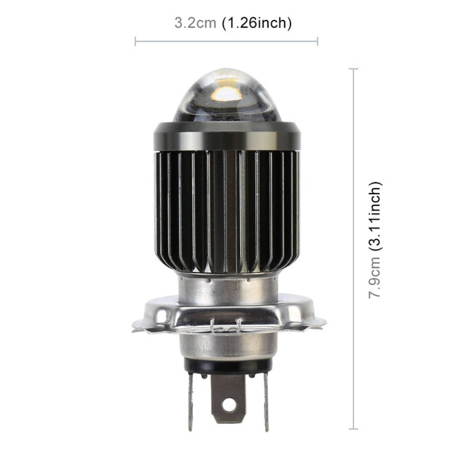 H4 DC12-80V / 10W / 6000K / 3000K / 800LM Bicolor Motorcycle Headlights with Projector Lens, H4
