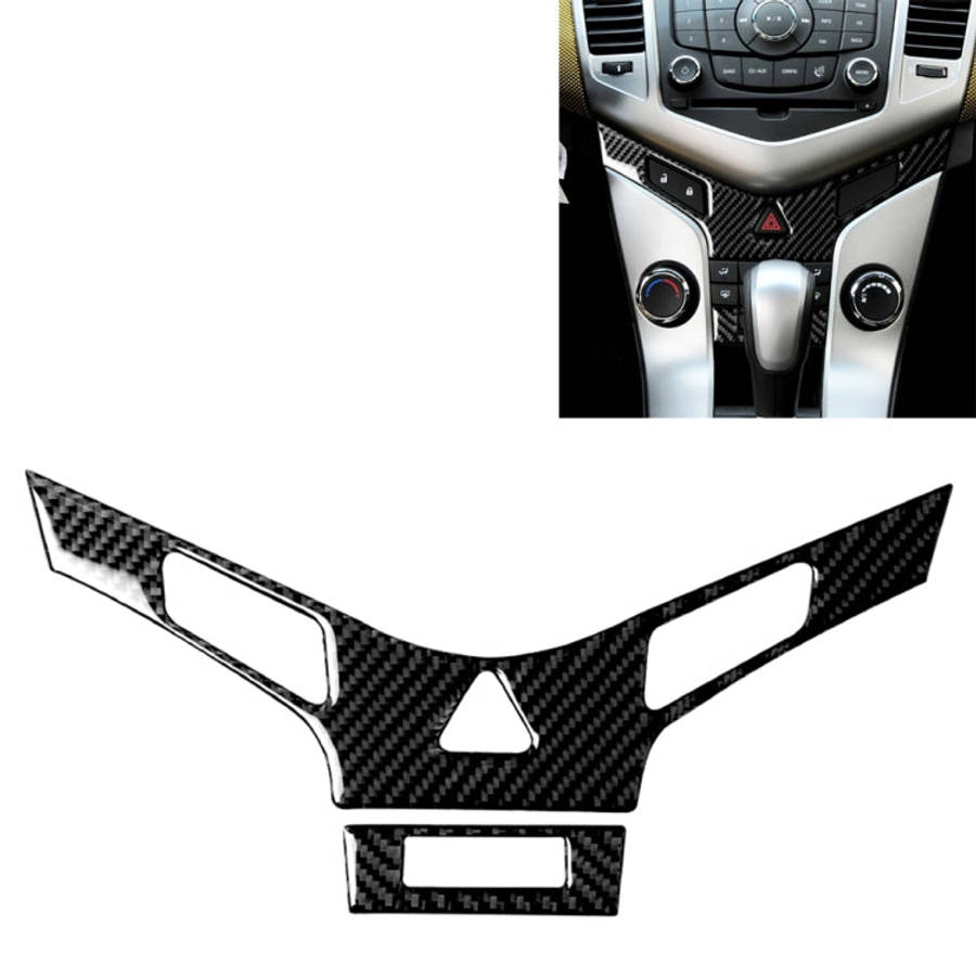 Car Carbon Fiber Air Conditioning Panel Decorative Sticker for Chevrolet Cruze 2009-2015, Left an...