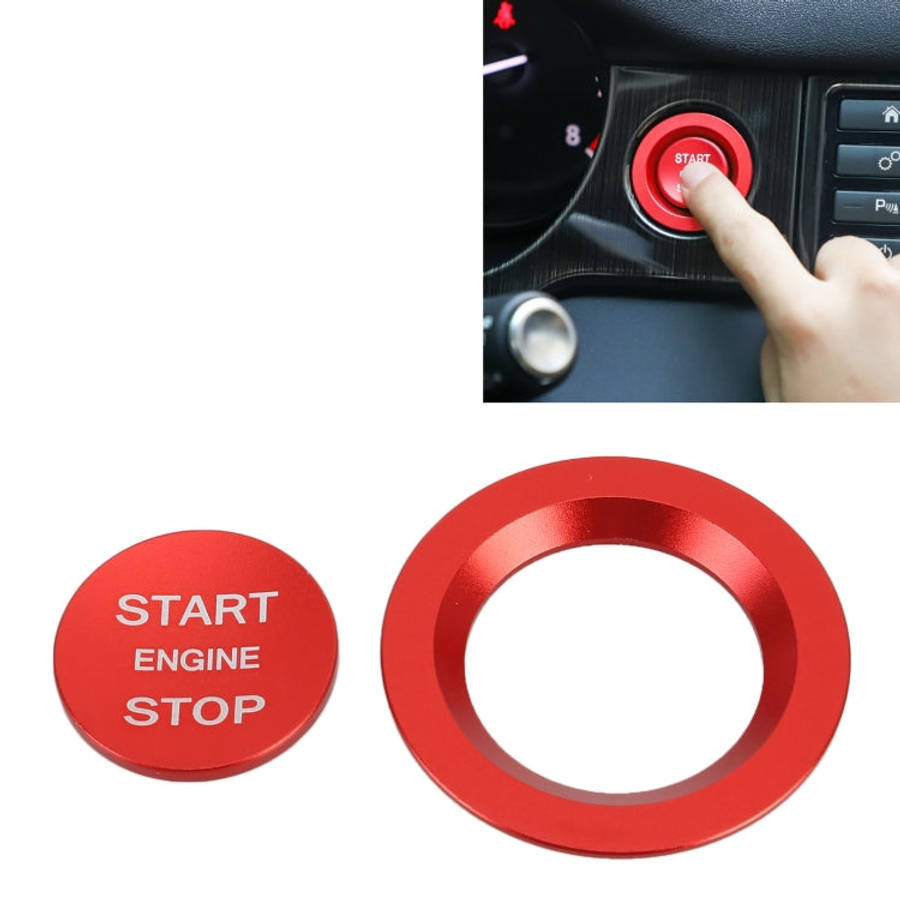 Car Engine Start Key Push Button Ring Trim Metal Sticker Decoration for Land Rover/Jaguar, For La...