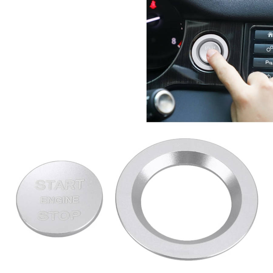Car Engine Start Key Push Button Ring Trim Metal Sticker Decoration for Land Rover/Jaguar, For La...
