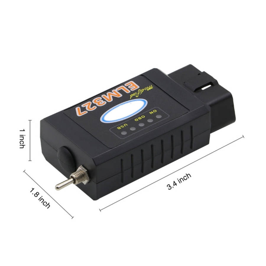 Bluetooth V1.5 ELM327 Interface USB OBDII Auto Diagnostic Scanner Tool with Switch, Auto Diagnost...
