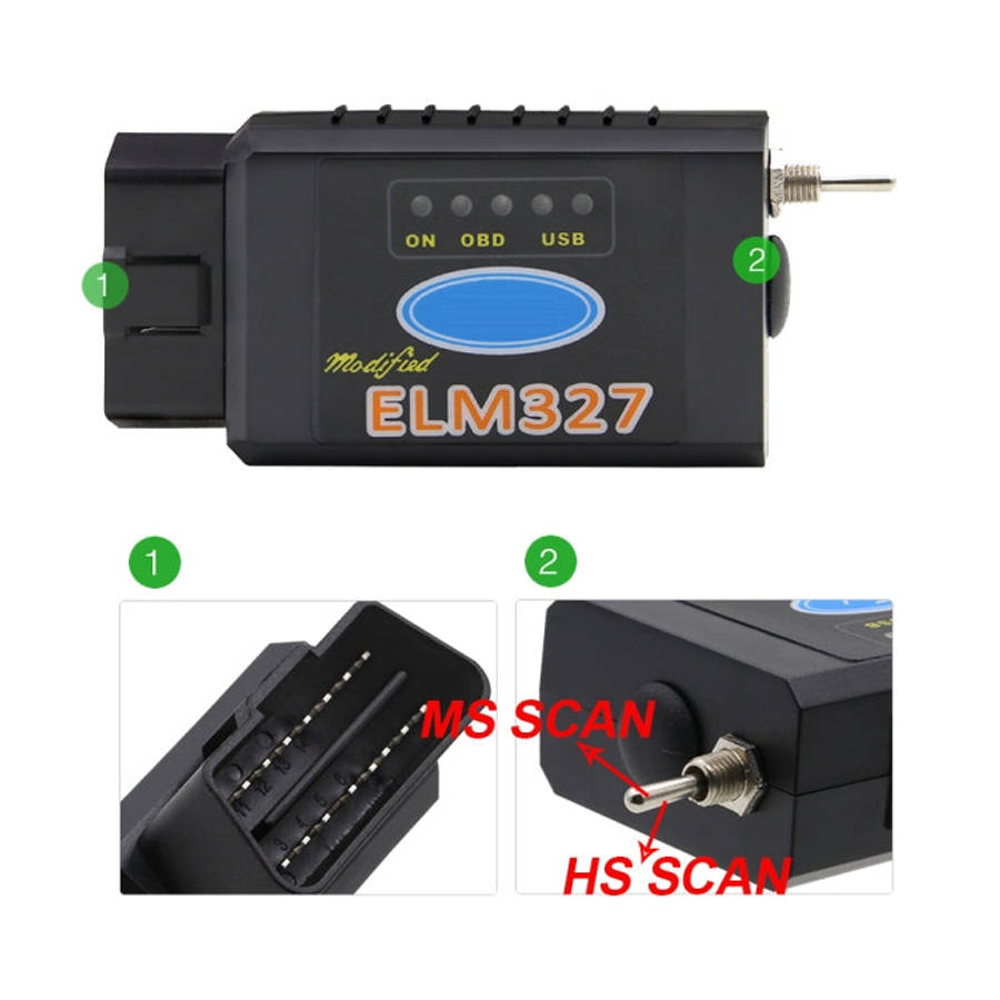 Bluetooth V1.5 ELM327 Interface USB OBDII Auto Diagnostic Scanner Tool with Switch, Auto Diagnost...