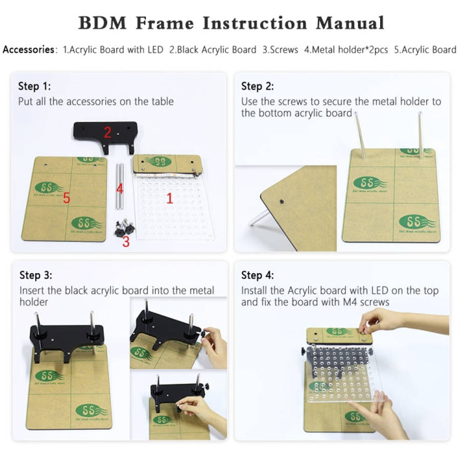 Car LED BDM Frame Holder BDM ECU Brush Test Stand with 4 Probe Pens, US Plug, BDM ECU Brush Test ...