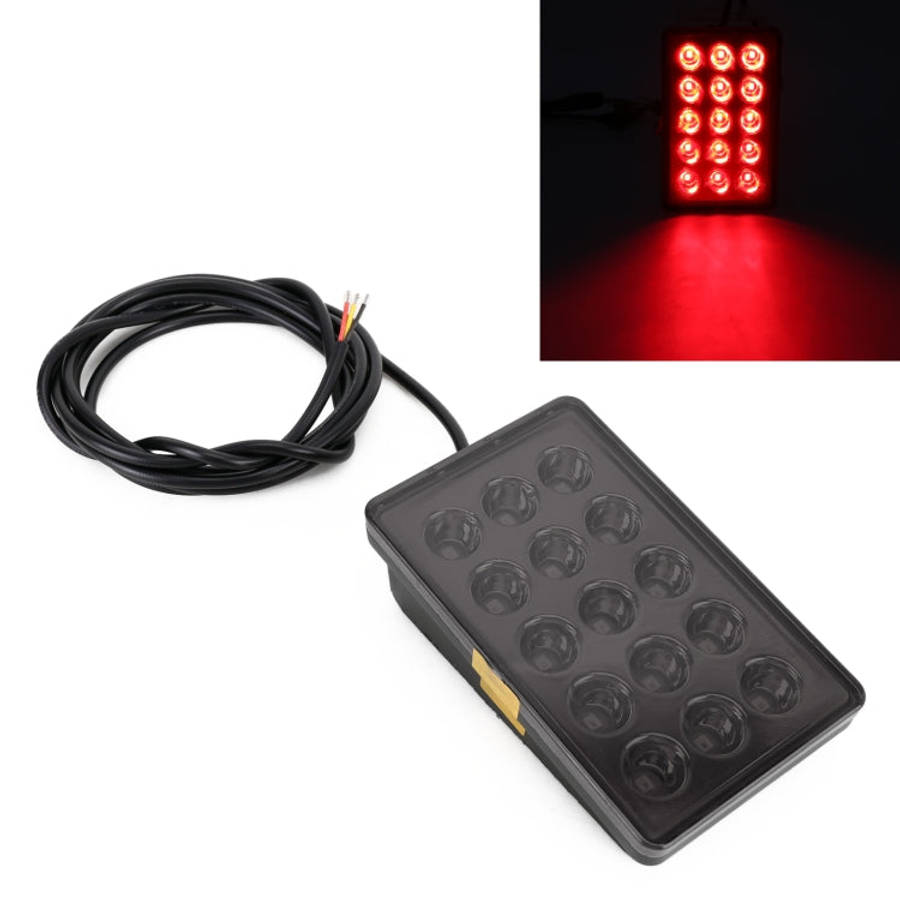 DC12V 1W Car Square Highlight Brake Lights Reversing Light with 15LEDs SMD-3528, Square (Black), ...