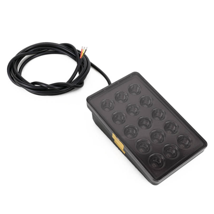 DC12V 1W Car Square Highlight Brake Lights Reversing Light with 15LEDs SMD-3528, Square (Black), ...