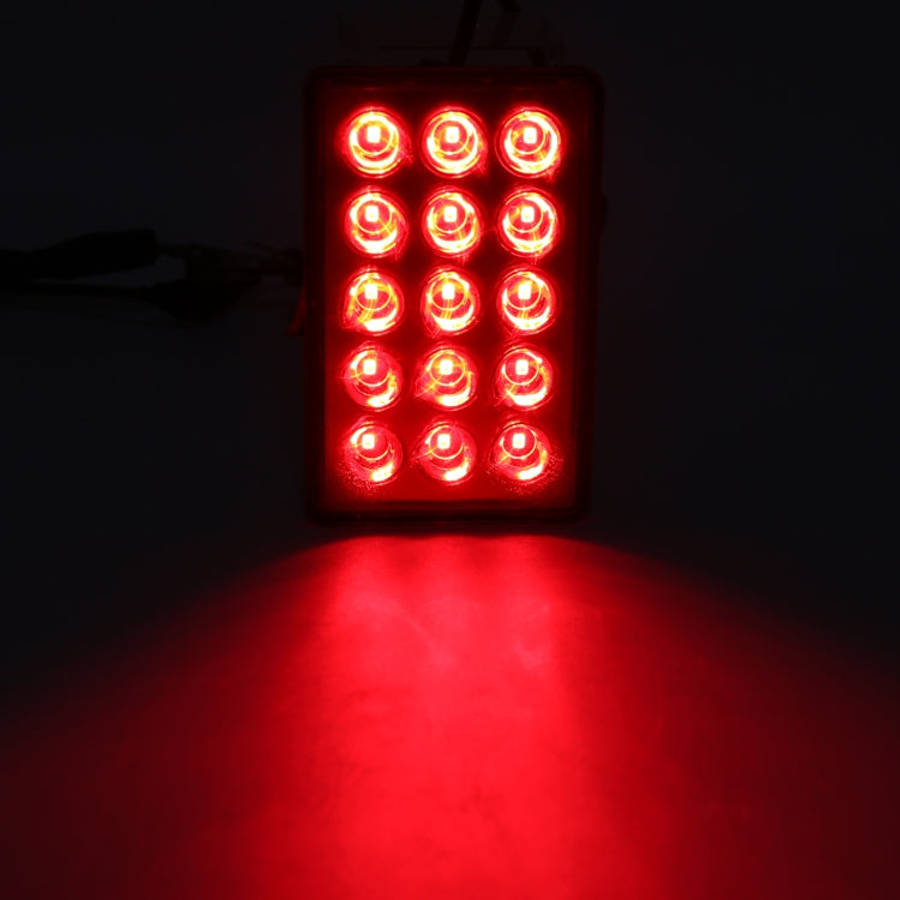 DC12V 1W Car Square Highlight Brake Lights Reversing Light with 15LEDs SMD-3528, Square (Black), ...