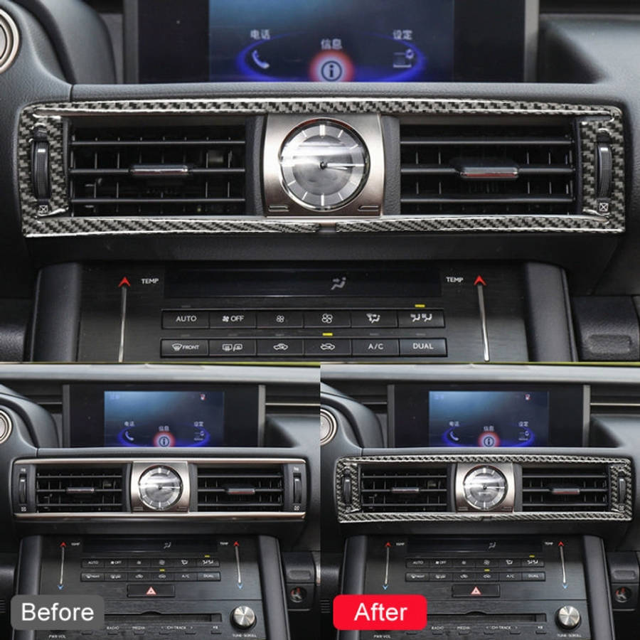 Car Carbon Fiber Central Control Air Outlet Decorative Sticker for Lexus IS250 2013-, Left Drive,...