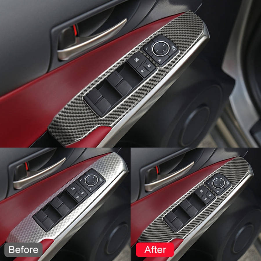 Car Carbon Fiber Window Glass Lifting Panel Button Decorative Sticker for Lexus IS250 2013-, Left...