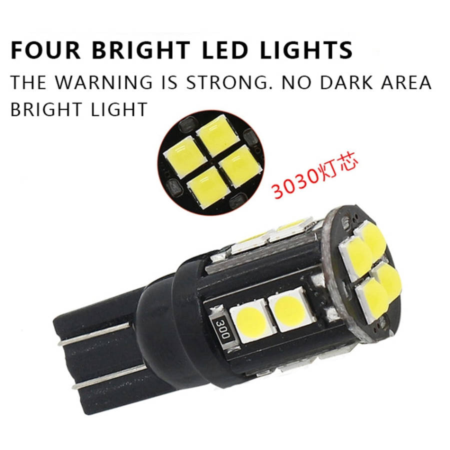 10 PCS T10/168/194 DC12V / 1W / 6000K / 60LM Car Decoding Clearance Lights with 12LEDs SMD-3030 L...