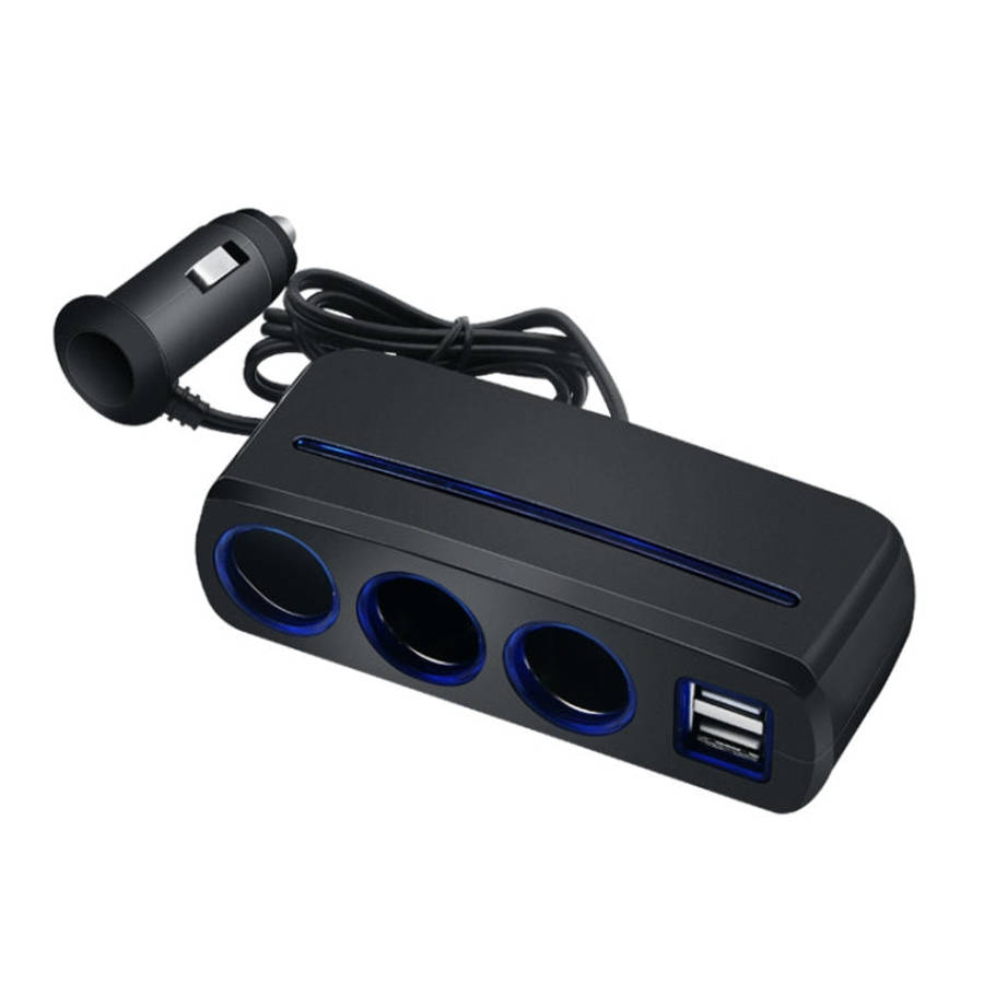 SHUNWEI SD-1938 120W 3A Car 3 in 1 Dual USB Charger Cigarette Lighter with Atmosphere Light, SD-1...