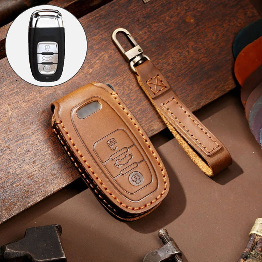 Hallmo Car Cowhide Leather Key Protective Cover Key Case for Audi A6L / A8L / A4 / A7 / A5 B Styl...