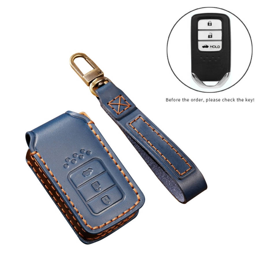 Hallmo Car Cowhide Leather Key Protective Cover Key Case for Honda Civic / Accord 3-button Tail B...