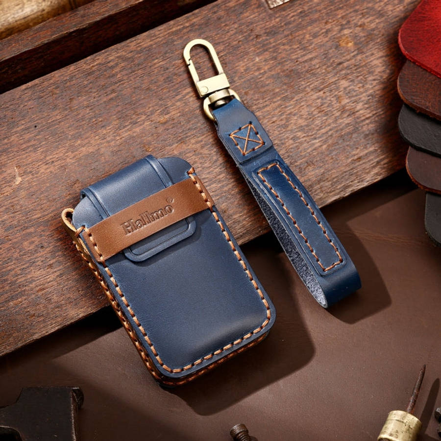 Hallmo Car Cowhide Leather Key Protective Cover Key Case for Volvo 6-button, For Volvo 6-button