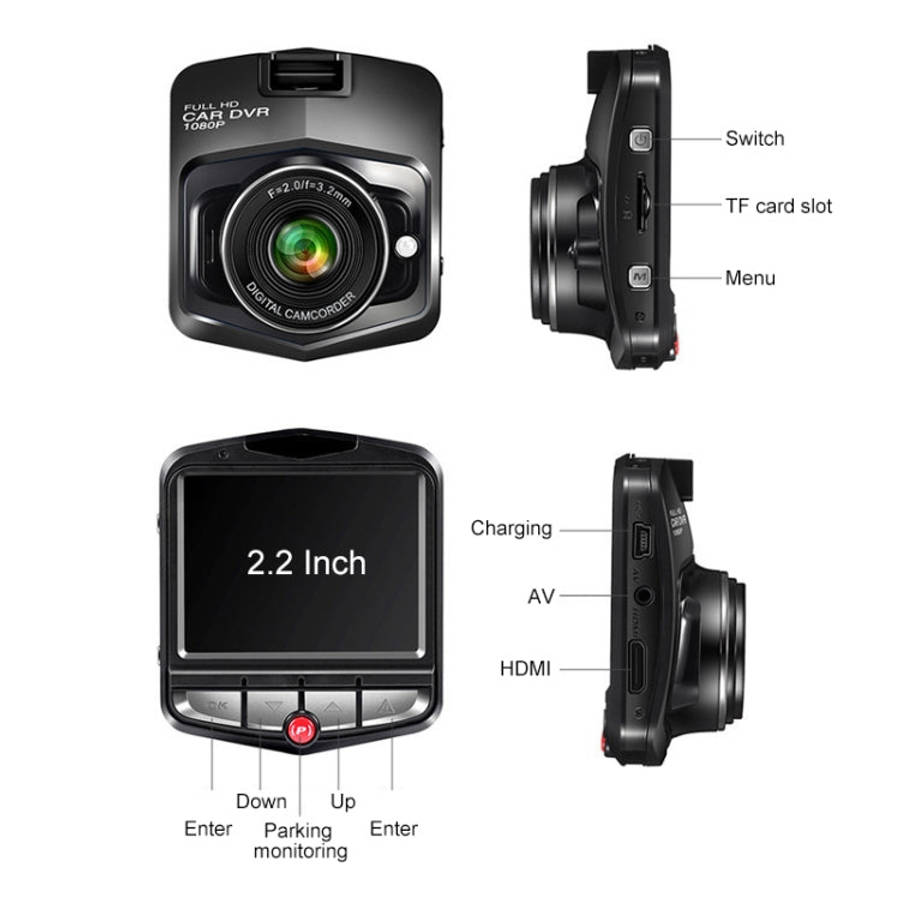 2.2 inch Car 480P Single Recording Shield Driving Recorder DVR Support Parking Monitoring / Loop ...