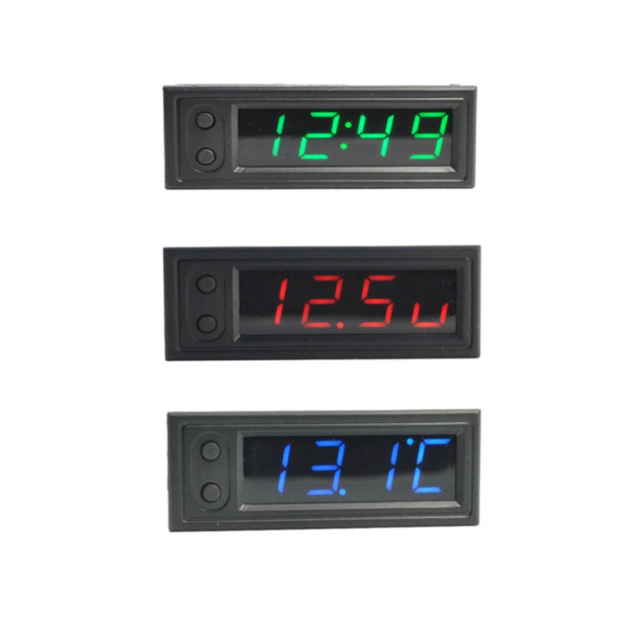3 in 1 Car High-precision Electronic LED Luminous Clock + Thermometer + Voltmeter, 3 in 1 Green, ...