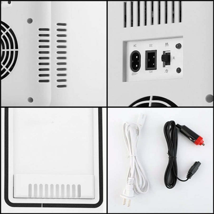 8L 37-48W Tempered Glass Panel Car / Home Mini Refrigerator US Plug, 8L US Plug(Gold), 8L US Plug...