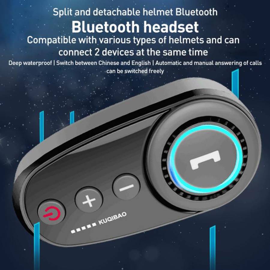 K10 Motorcycle Bluetooth Helmet Headset, Black Hard Pole Microphone, Carbon Fiber Hard Pole Micro...