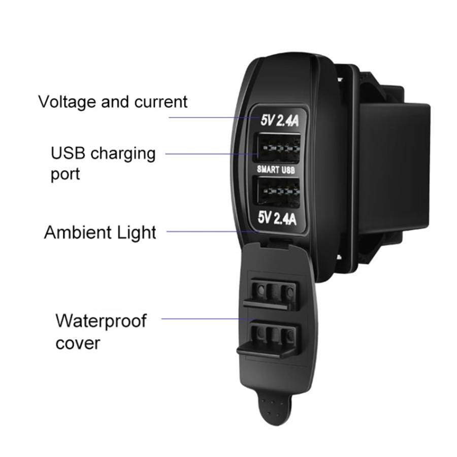 Car 4.8A Double-sided Mobile Phone Charger, 4.8A