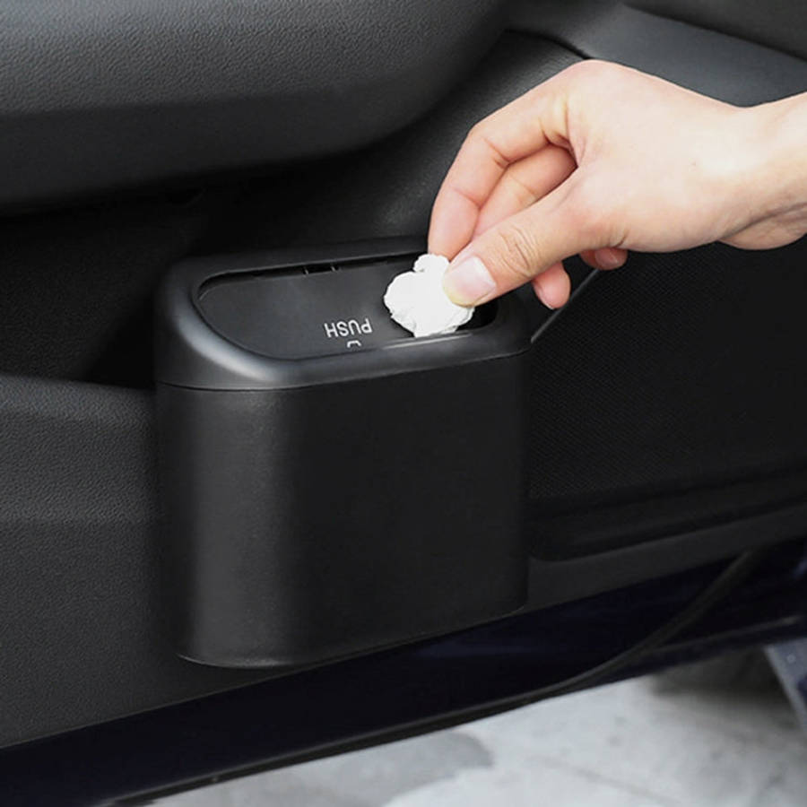 Vehicle Trash Can Bin Rubbish Bin Organizer Car-mounted Trash Storage Box, Trash Can Bin